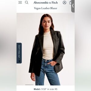 Abercrombie & Fitch Black Women's Vegan Leather Blazer